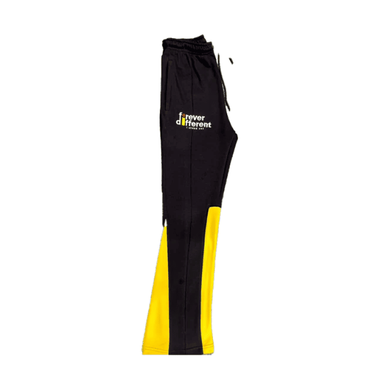 Forever Different: Classic Black and Yellow Panel Stack Pants